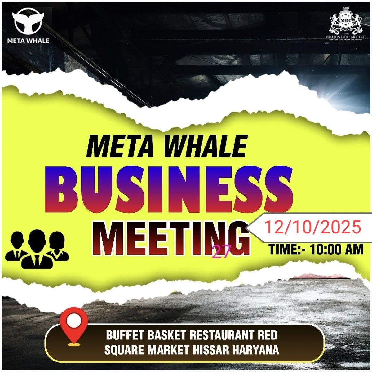 Meta whale is life changing opportunity 💯 
Business mitting Hisar Haryana 
12/10/2025 Sunday morning 10:00 AM 
Jai meta whale 🐋 
#ces_is_future
#meta_whale_com