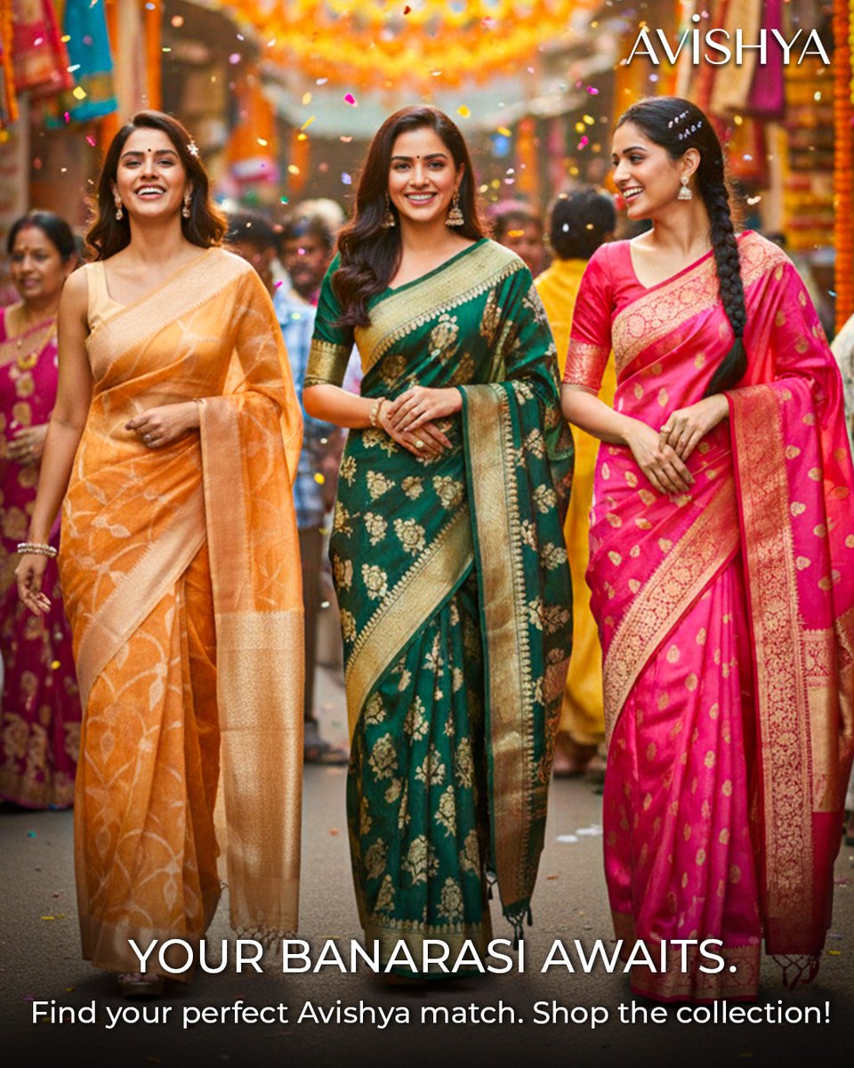 avishyastyle's tweet image. Celebrate the season in the timeless luxury of Avishya&apos;s Pure Silk Banarasi Saree Collection.

Woven from the finest pure silk in Varanasi (Banaras), these sarees are the epitome of artistry and heritage.

#Avishya #BanarasiSilk #PureSilk #HandloomSarees #WeddingSarees
