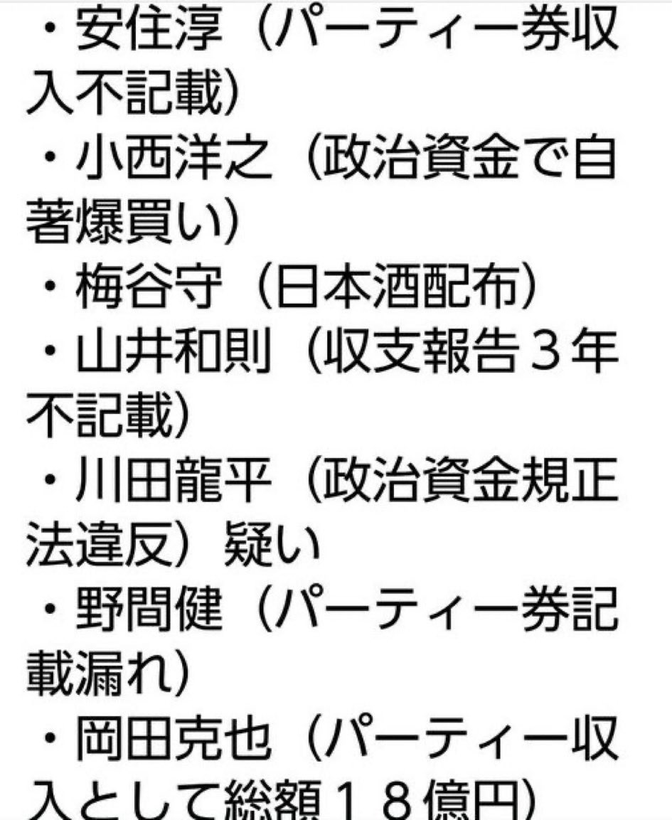ここで裏金議員と批判する政党が自分達の仲間がやらかしたことにはダンマリって言うのもたいして変わらないと思う。