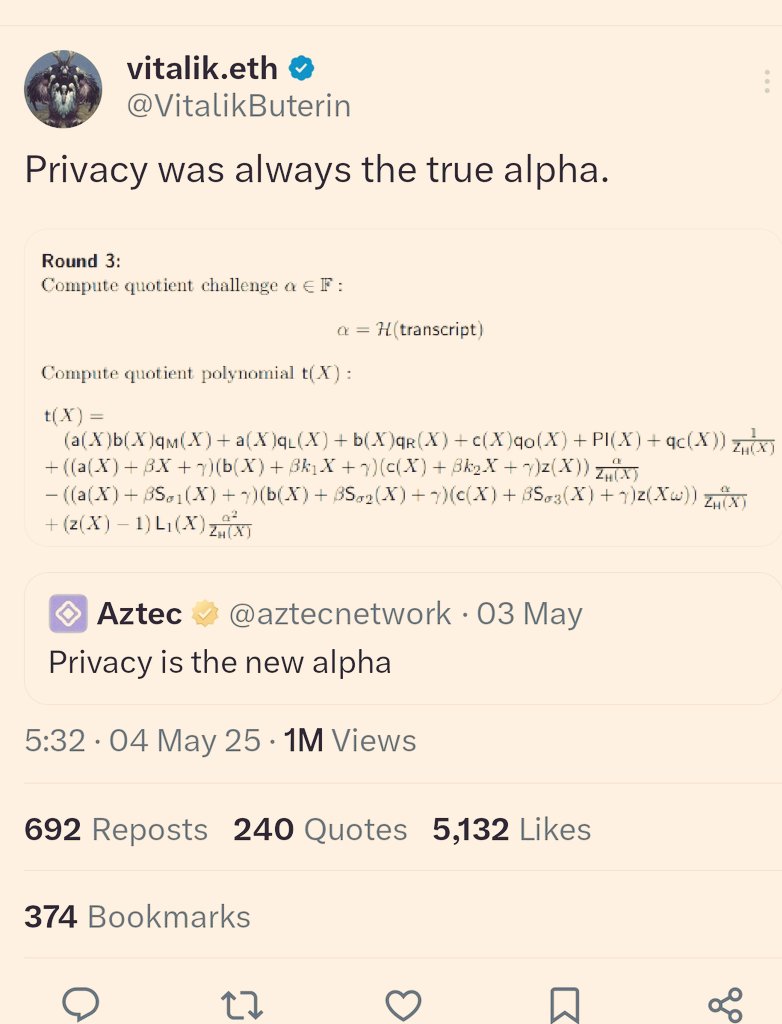 HallenjayArt's tweet image. You&apos;re not bullish on @aztecnetwork enough.

Raised $119M in funding

Strong n Reliable investors like the  @paradigm
A16z  and so on.

Positioned to be the Privacy Chain  of the entire @ethereum ecosystem 

Supported wholeheartedly by ethereum founder himself @VitalikButerin…
