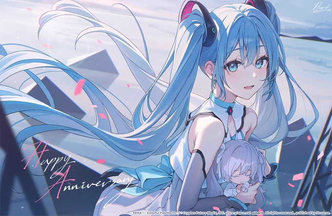 ※修整 【work】プロジェクトセカイカラフルステージ! 【プロセカ】()さんから 初音ミクの誕生日イラスト担当させていただきました。 #Proseka #プロセカ #初音ミク誕生祭2025 #프로세카