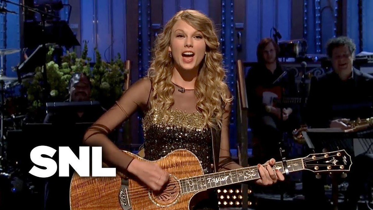TheSwiftSociety's tweet photo. 💬 | Taylor Swift references her first SNL appearance  

"This was the most exciting thing that happened in my life at 19, SNL was so much fun" https://t.co/lUMwJ9h4KB