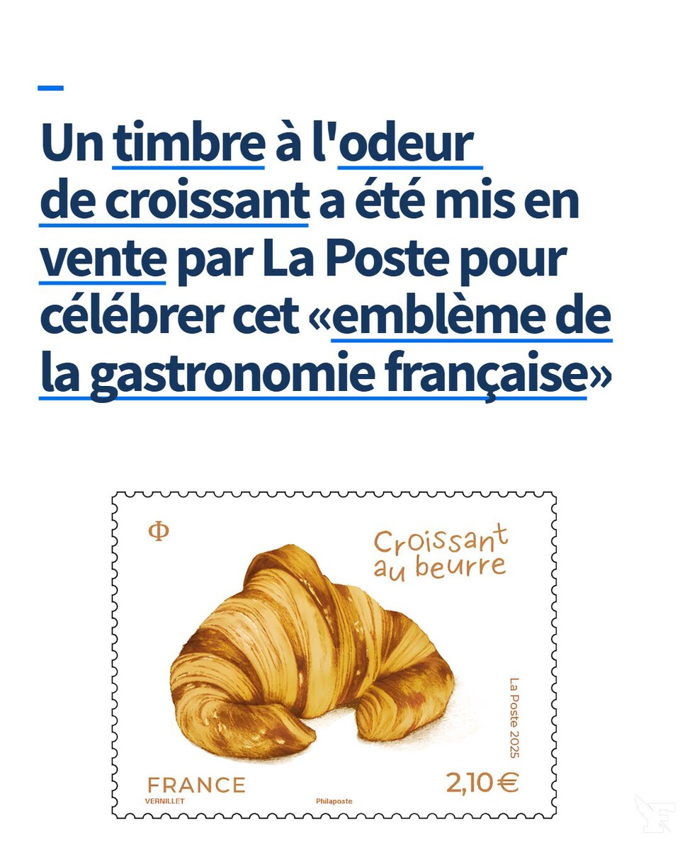 【ユーカリさま】la poste france ❀ クロワッサンの香り スタンプ クロワッサンの香りがする切手」をフランス郵政公社が発行