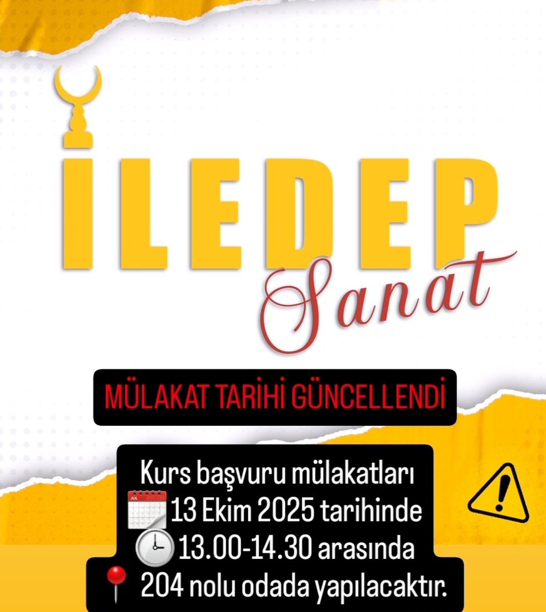 iledepsanat's tweet photo. ⚠️DUYURU ⚠️

#selçuküniversitesi
#selçuküniversitesiilahiyatfakültesi
#iledepsanat https://t.co/wdWNcYIvFB