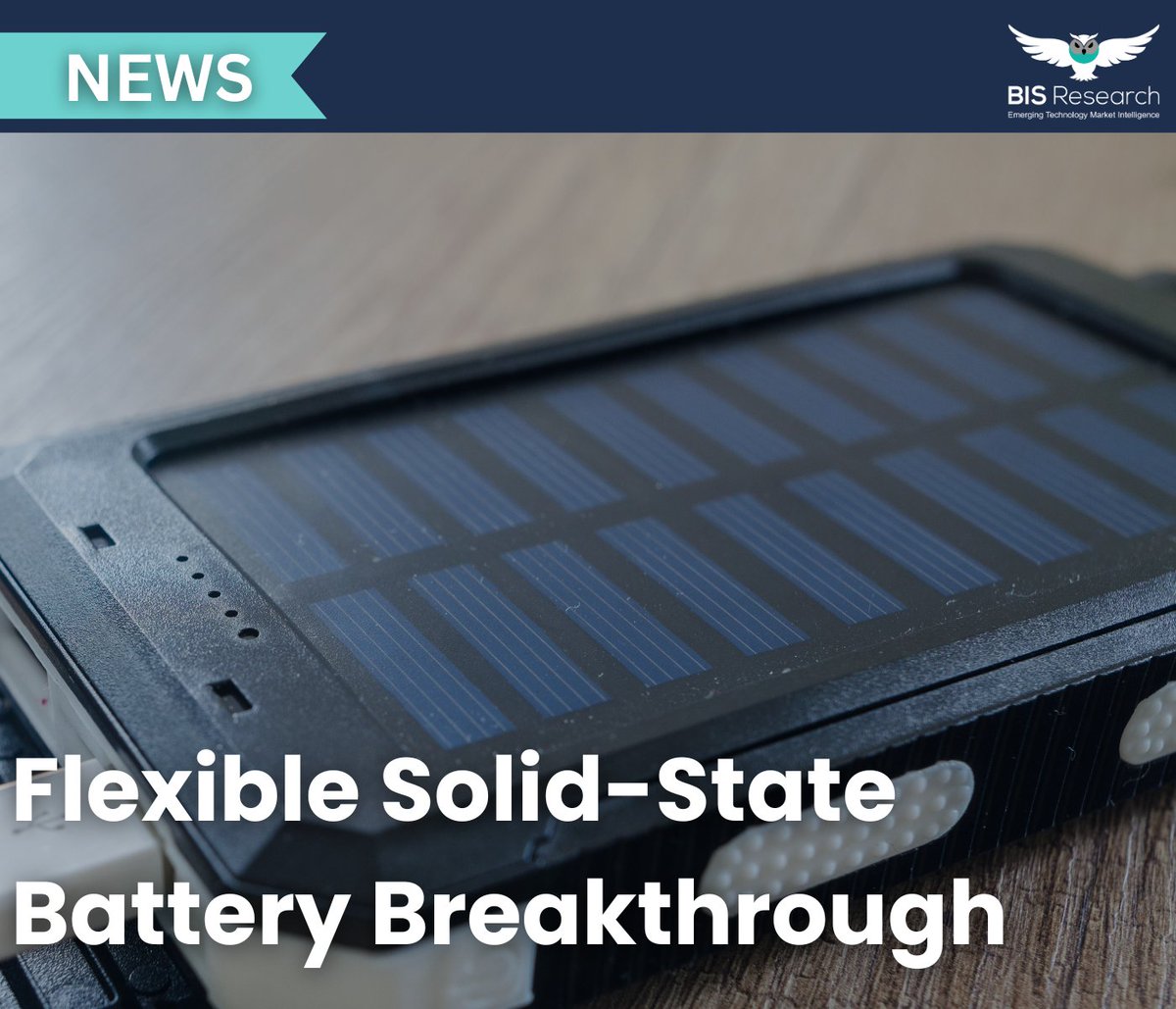 BISResearch's tweet image. Researchers develop a flexible solid-state battery achieving ~86 % of the energy density of a standard prismatic cell, with ~94 % capacity retention over 100 cycles under bending stress.

#Battery #Innovation #energytechnology #TechnologyNews #CleanTech #SustainableEnergy #news