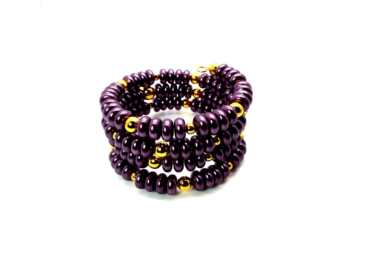 Fabulous Purple Pearl Bracelet and Earring Set – Purple Pearl Memory Wire Bracelet and Earring Set by #DesignedbyAudrey.  Lovely #handmade women's jewelry and accessories etsy.me/4htjiJ1 via <a href="/Etsy/">Etsy</a>