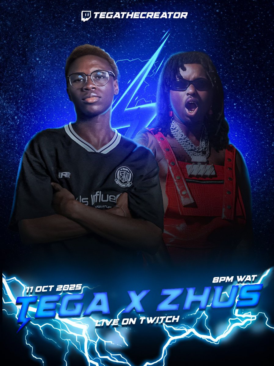 TEGATHECREATOR X ZHUS JDO

LIVE ON TWITCH

SATURDAY

8PM.