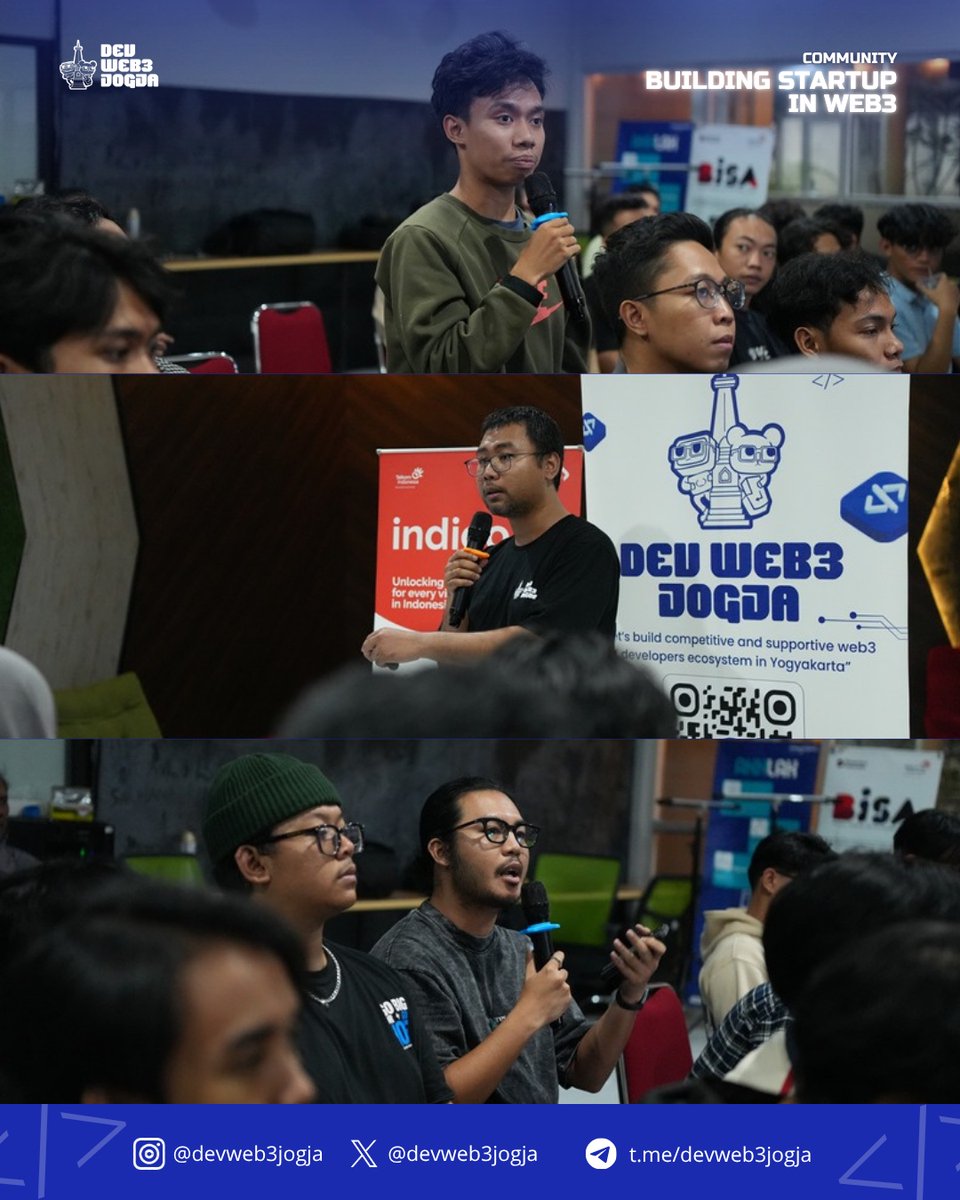 devweb3jogja's tweet photo. Semalam Devweb3 Jogja berkolaborasi bareng Komunitas Startup Jogja &amp; IndigoHub ngebahas tentang potensi dan peluang di dunia Web3 &amp; Startup Ecosystem  

Banyak insight baru yang kebuka, dan makin banyak yang tertarik nyemplung ke dunia Web3! 🚀

#Web3Indonesia #Devweb3Jogja https://t.co/VyNkebeEXe
