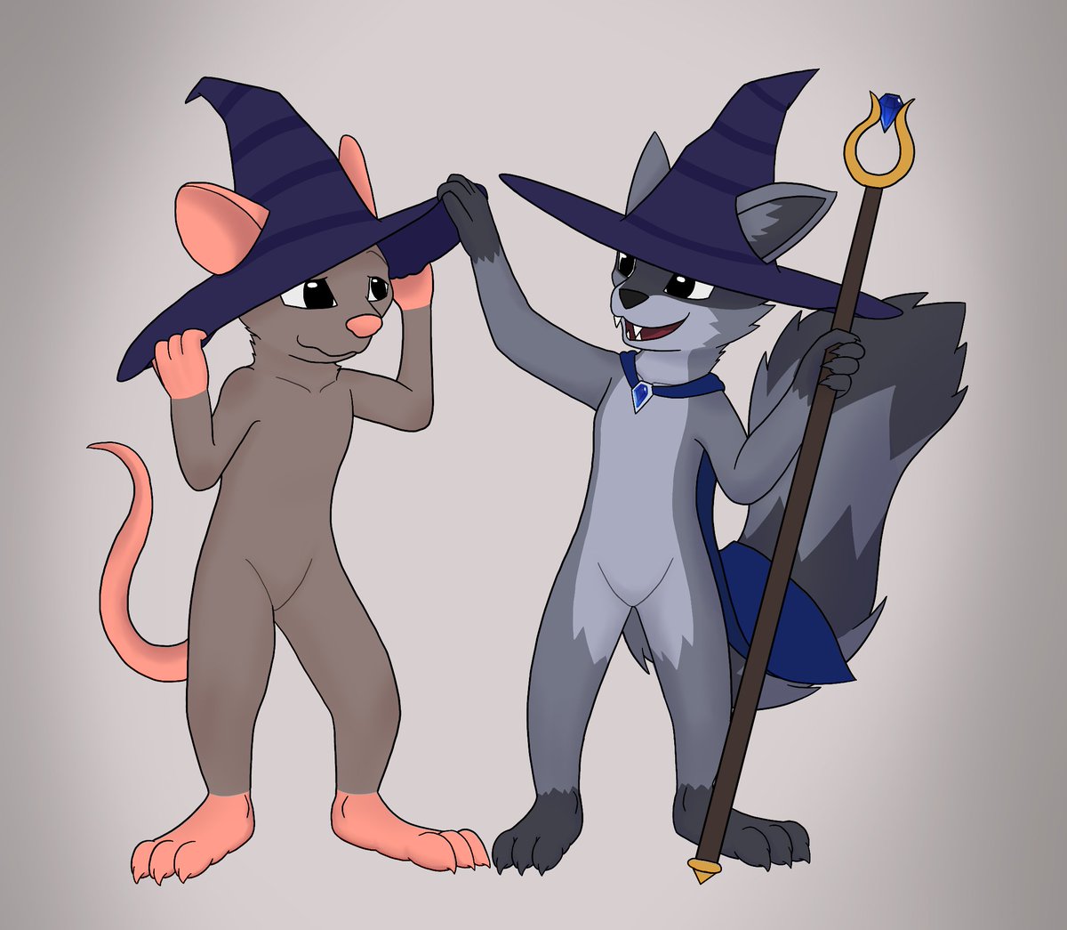 We'll make a proper wizard out of you, yet.
Oh, and you can keep the hat. I have like... so many of them.

A littler fanart drawing for <a href="/KaNier103/">rototo._.</a>