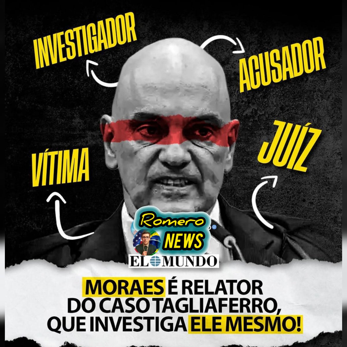 ElcioRomeiro's tweet photo. O STF decidiu manter Alexandre de Moraes como relator do inquérito que investiga o vazamento de dados do próprio gabinete, uma aberração jurídica que fere o princípio do juiz natural e a imparcialidade da Justiça. Como alguém pode julgar a si mesmo? Mais um capítulo vergonhoso https://t.co/CoDBthc5DB