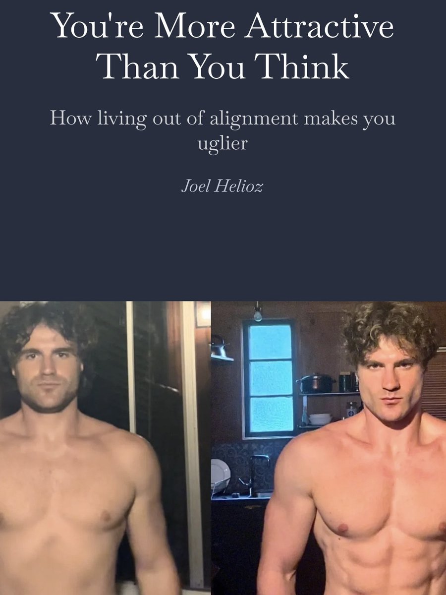 You're more attractive than you think.

But you're too inflamed and not pursuing your life's work that makes it impossible to see that.

Living in alignment made me more attractive by default. I go into detail in my new Substack article here -> joelhelioz.substack.com/p/youre-more-a…