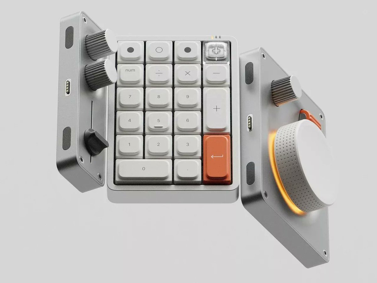 SmartFindsTech's tweet image. +️ keys = future vibes. ️ Gray surface? Just a launchpad for your digital self.  #tech #keyboard