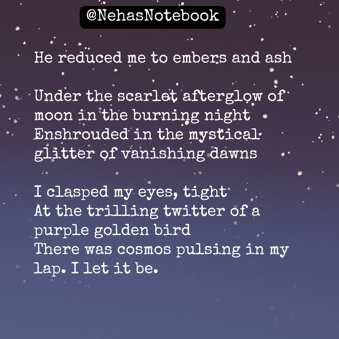 Nehasnotebook's tweet image. 🌃✍️💜
#vss365 #dailyprompt
#vsspoem #poetry
#fairytalepoets
@TopTweetTuesday
@twitter #ash #mystical #vanishingdawn