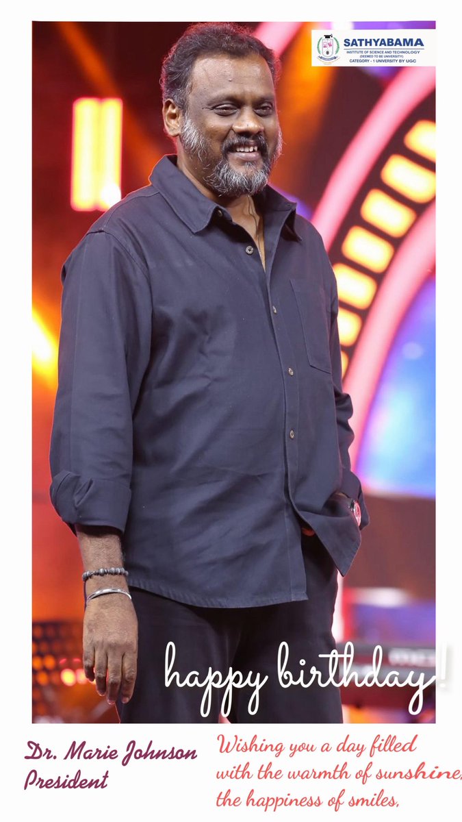 SathyabamaOfficial (@sathyabamasist) on Twitter photo Happy Birthday to Our beloved President Sir.
#sathyabama #sathyabama #sathyabamainstituteofscienceandtechnology #deemedtobeuniversity #sathyabamachennai #sathyabamasriperumbudur #birthday #happybirthday Happy Birthday to Our beloved President Sir.
#sathyabama #sathyabama #sathyabamainstituteofscienceandtechnology #deemedtobeuniversity #sathyabamachennai #sathyabamasriperumbudur #birthday #happybirthday