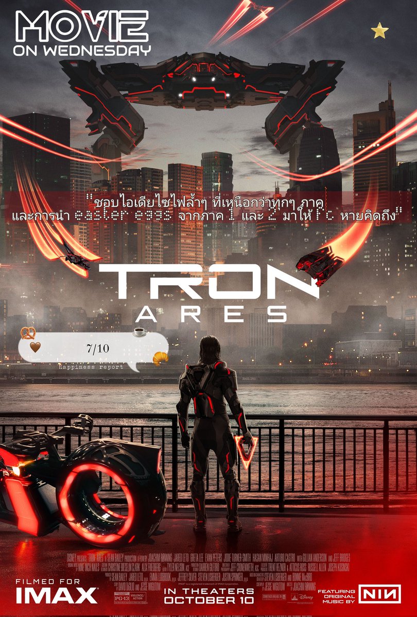 Wednesdaysmovie's tweet photo. Tron Ares - Review
คะแนน: 7/10
"ชอบไอเดียไซไฟล้ำๆ ที่เหนือกว่าทุกๆ ภาค และการนำ easter eggs จากภาค 1 และ 2 มาให้ fc หายคิดถึง"
#TronAresTH #ทรอน
#Majortime
อ่านรีวิวฉบับเต็มได้ที่
https://t.co/U8IhCPTx9f https://t.co/pBiZA8Hdet