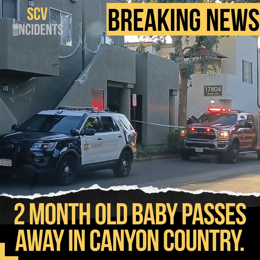 #CanyonCountry | A call for a baby not breathing went out at around 4:50pm Tuesday on Evi Lane in Canyon Country. CPR was performed on the 2 month old immediately but were unsuccessful. A Hazmat Task Force was called in due to possible carbon monoxide inside the home.
