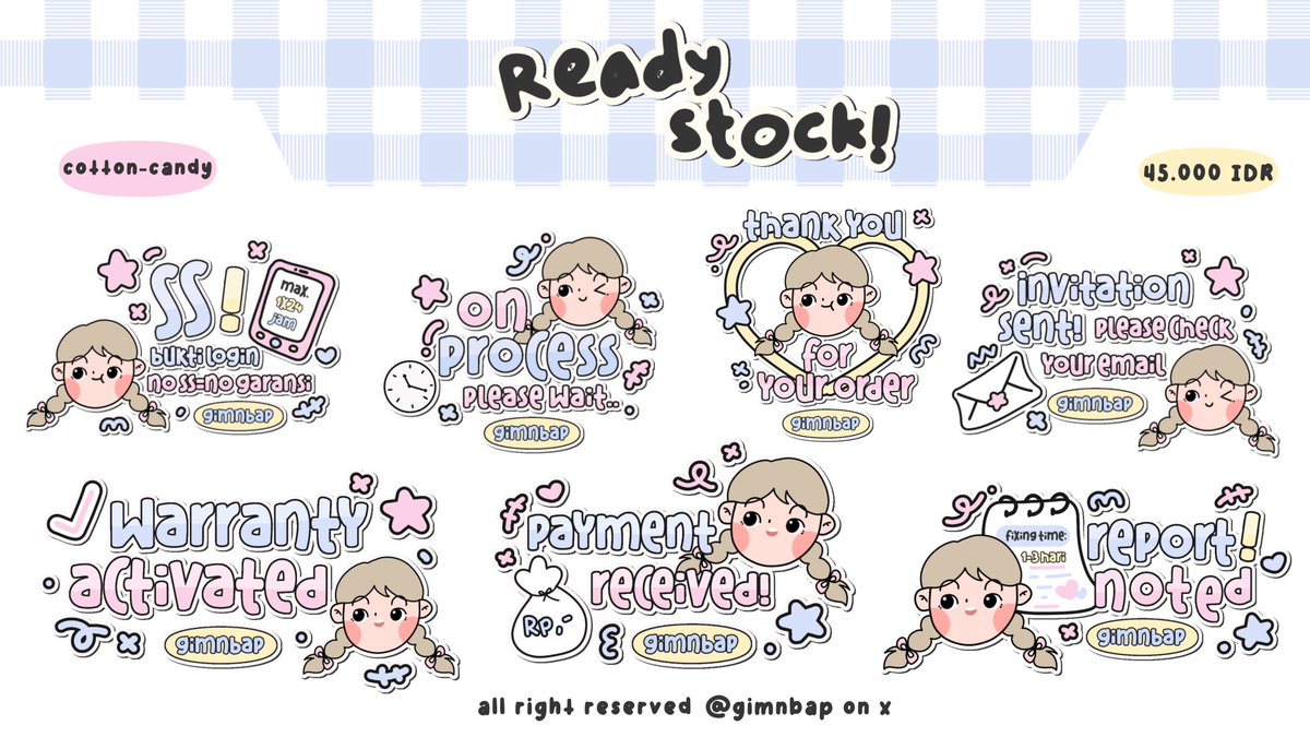 ⠀

a  repost  will  be  appreciated   𐙚

🥣  ✿  ☁️ 𓈒  !  halo  aku  ada  ready  stock  sticker  pack   khusus  untuk  BA  yang  bisa  di  take  via  dm  sekarang   ★ ____ ♡   🫙 

•  45.OOO IDR  —  details on ALT

💬  #zonauang  #zonaba stiker set wa 

⠀