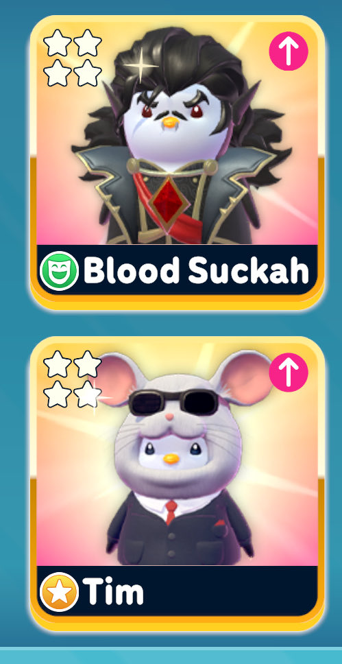 Definitely my new Top 2 in <a href="/PlayPudgyParty/">Pudgy Party</a> .

Tim 🧀 &amp; Blood Suckah 🩸 .

#PudgyPenguins #pudgyparty #CryptoGaming