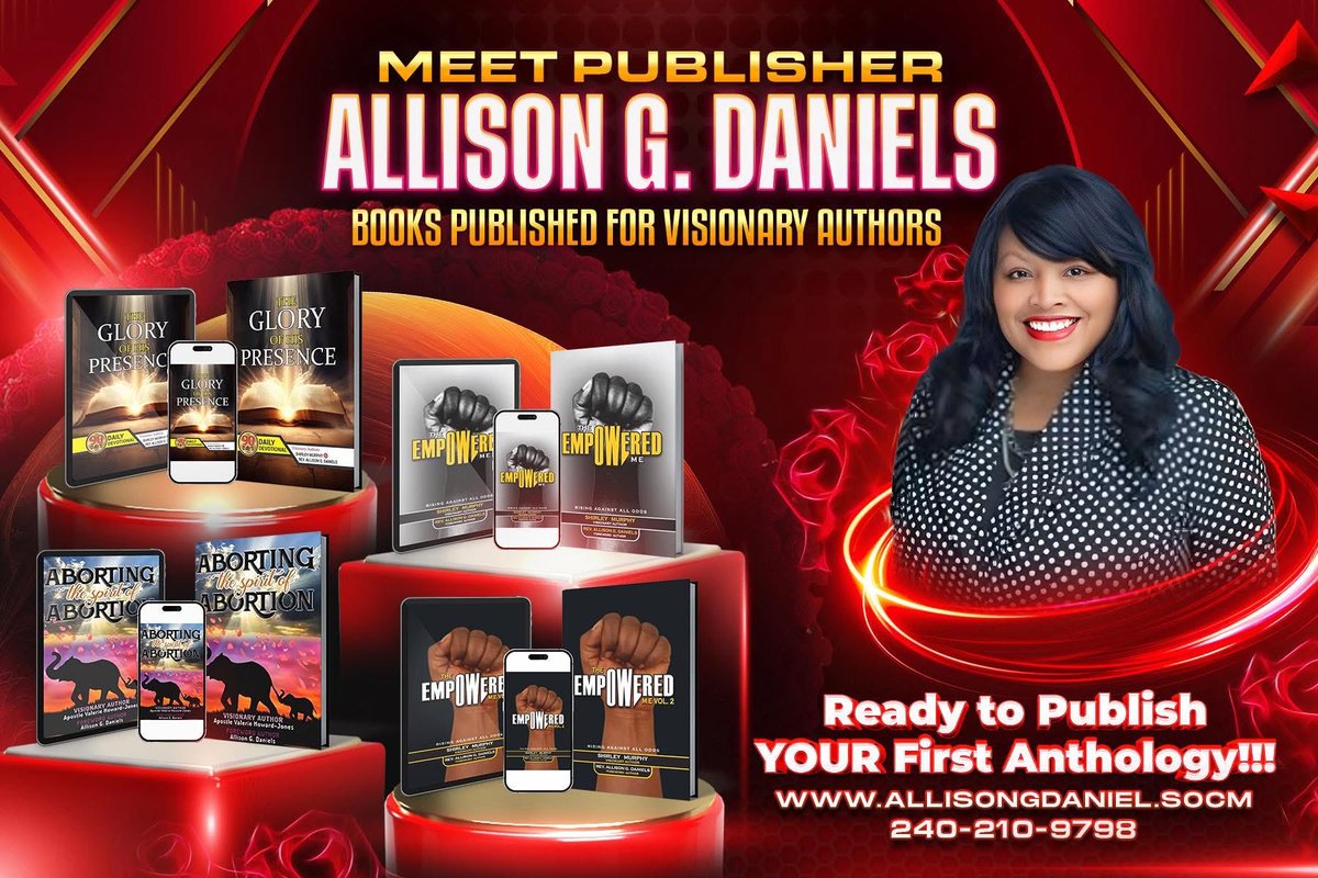 AllisonDaniels9's tweet image. #NATIONAL BOOK MONTH🌹👇🏾

LINK:
allisongdaniels.com/links/

#allisongdaniels #MasterCollaborator 
#Empowered #Embraced #Equipped #Publisher #visionaryauthor #bestsellingauthor #Coach #JohnMaxwellLeadership