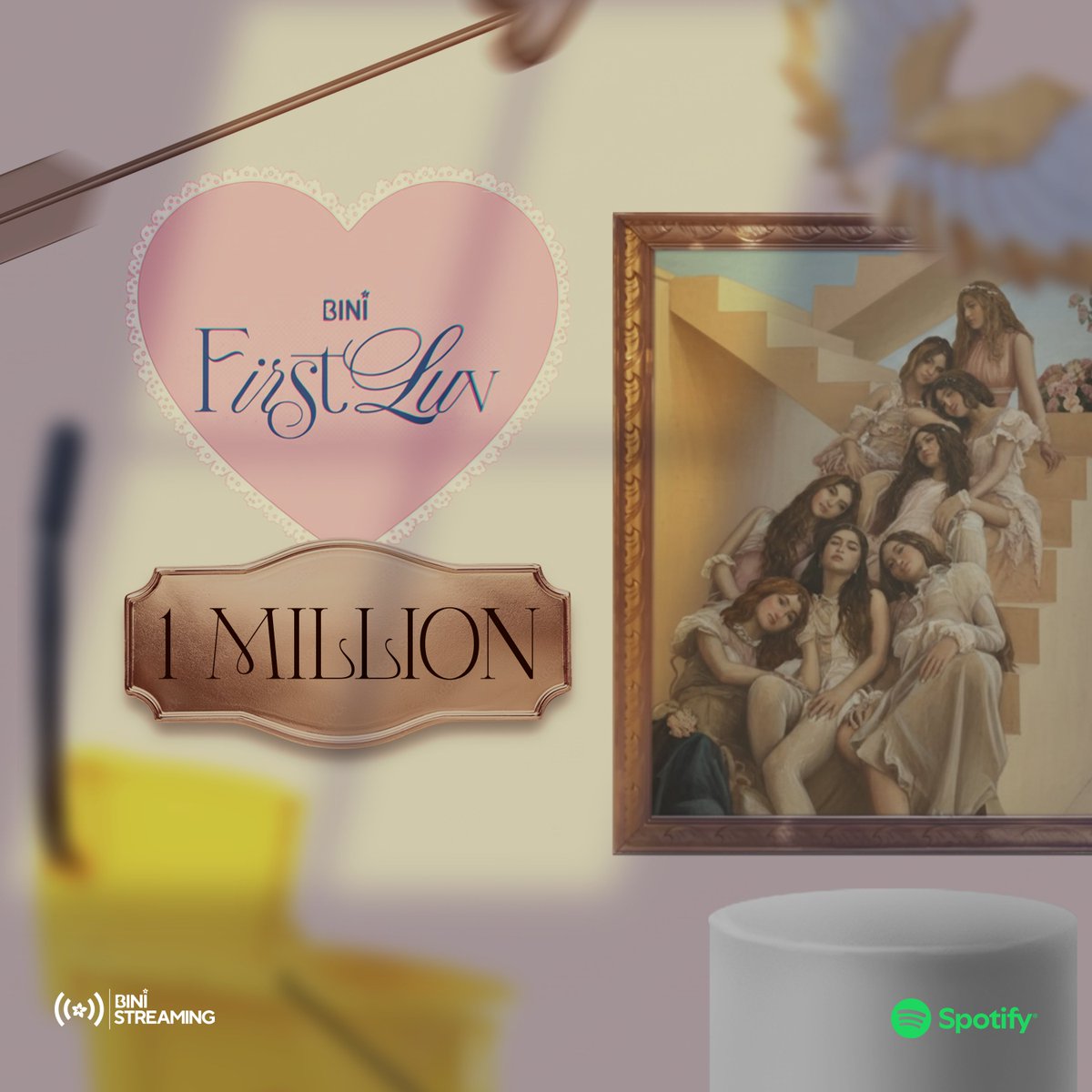 No one else but 'First Luv' has surpassed 1 MILLION streams on Spotify! 💌

Stream 'First Luv':
🔗 orcd.co/bini_firstluv

FirstLuv 1M SpotifyStreams

#BINI #BINI_FirstLuv