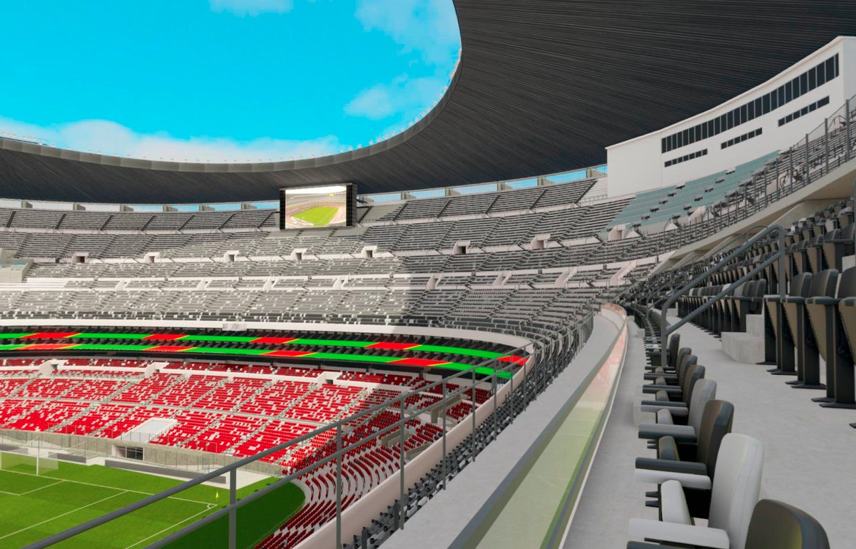MXESTADIOS's tweet image. Este va a ser el palco de prensa y cabinas de transmisiones del Estadio Azteca, para el Mundial 2026.
La gran pregunta es si se va a mantener ahí para después.
Está en lo más alto, en la esquina norte-oriente.
