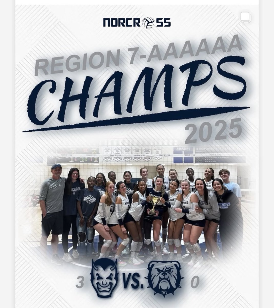 Defeated North Gwinnett to win the Region Championship! Congrats to all the girls and coaches!