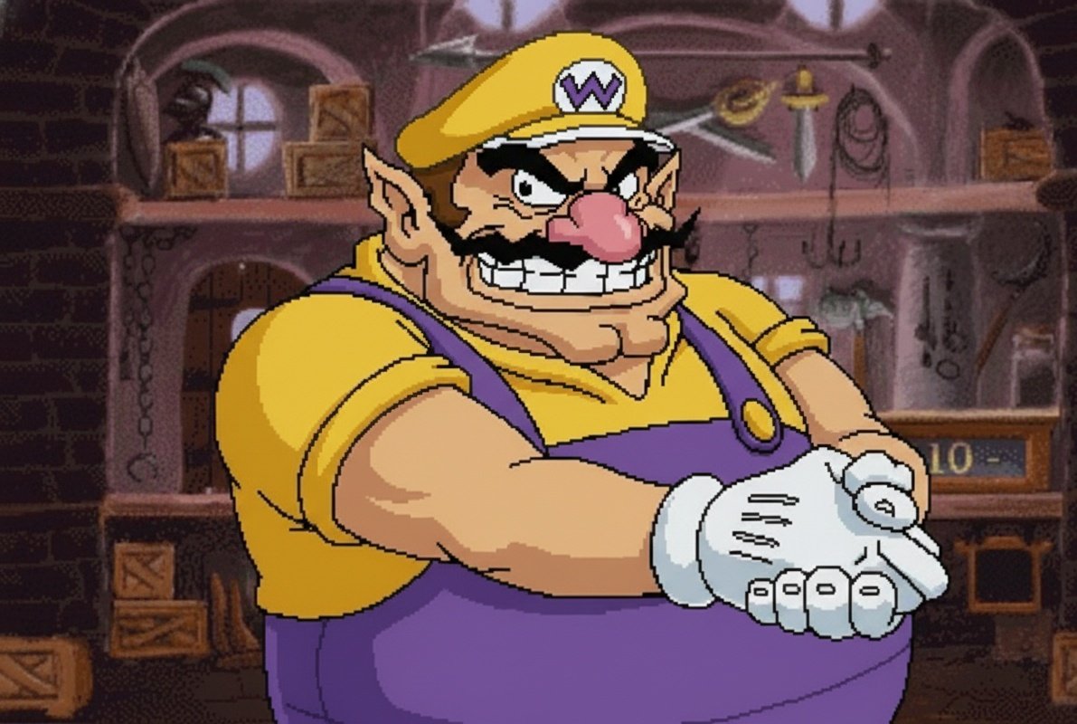 HajXander's tweet photo. Wario Morshu via Nano Banana https://t.co/rBhPKBojIP