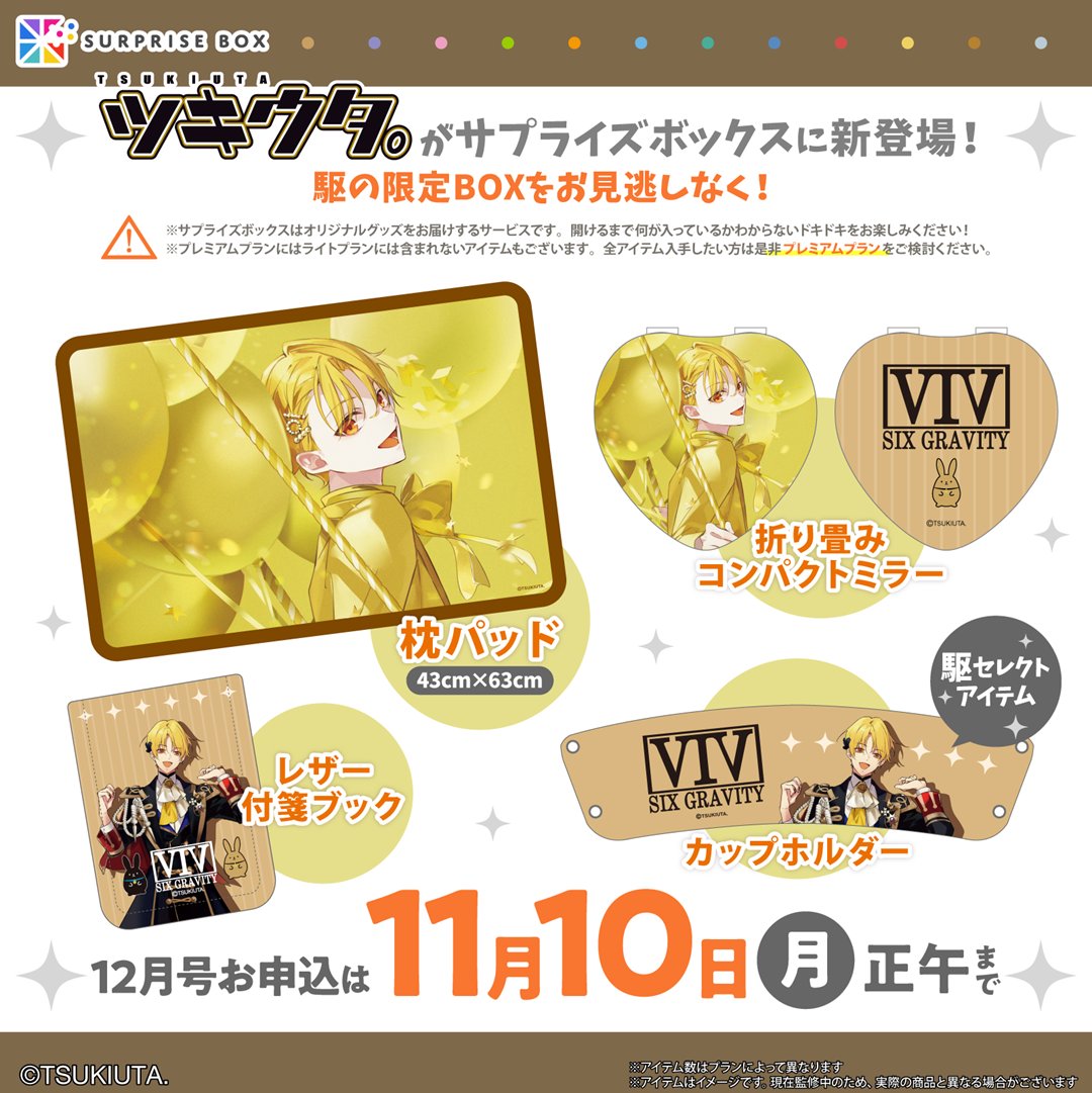 限定アイテムを定期便でお届けする サプライズボックス🎁 『ツキウタ
