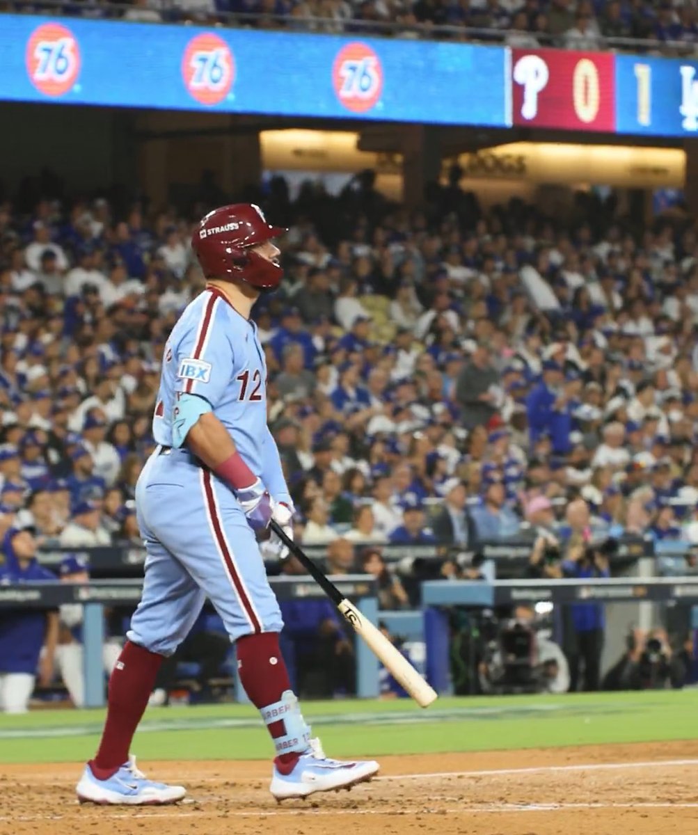 Top of the 4th 

Schwarber HR (455 FT) 💣💣💣
Bryce Harper single 
Alec Bohm single 
Brandon Marsh Sac fly 

All hits came either ahead or even in the count. #RedOctober