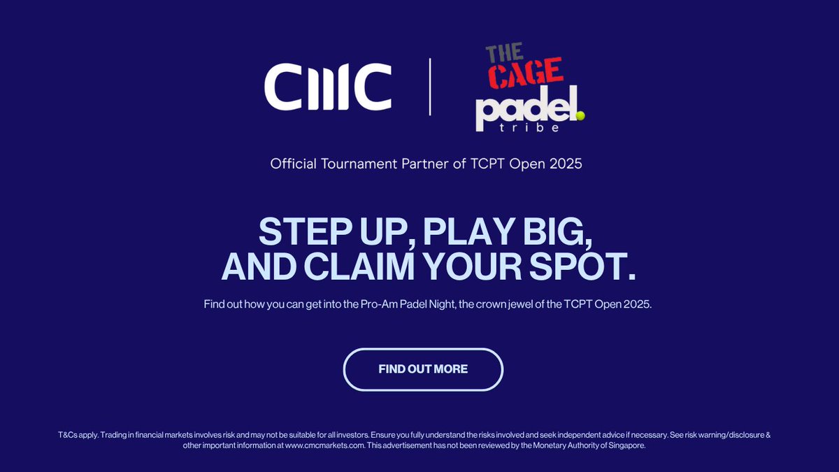 We’re proud to announce that CMC Singapore is the Official Tournament Partner of the TCPT Open 2025. 🎾

Get ready for an unforgettable experience as you play alongside Padel stars and pro players such as Pol Alsina and Enzo Chua, and meet celebrity guests including Paul Foster.