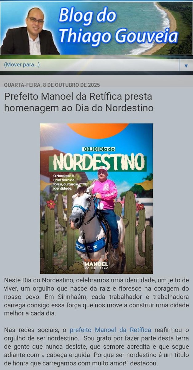 OBREIRO_THIAGO's tweet photo. Prefeito Manoel da Retífica presta homenagem ao Dia do Nordestino

https://t.co/4ZcTSyIER8 https://t.co/IP4zuW8Ycs