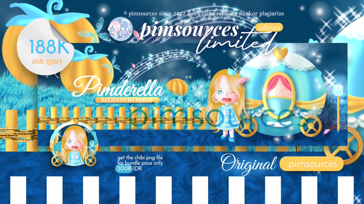 Repost please thank you 🏩💎

Her shy steps, her footsteps echoed in the ballroom. The blue glass slipper, shining beautifully like a jewel, and the miracle that all young girls dream of, was present at the ball—Pimderella it's her time to shine! 💎✨

t: #zonauang layout chibi