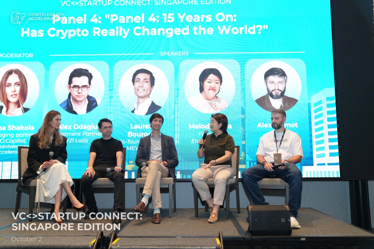 TradeOS_ai's tweet image. Shoutout to the squad - @Cointelegraph @CointelegraphAc Token2049 Startup &amp;amp; VC conference was lit, and TradeOS bagged 2nd prize in the pitch frenzy! 💥

This dub screams value for YOU: Agentic AI democratizing AI payments, letting normies and OGs alike collab, earn, and thrive in…