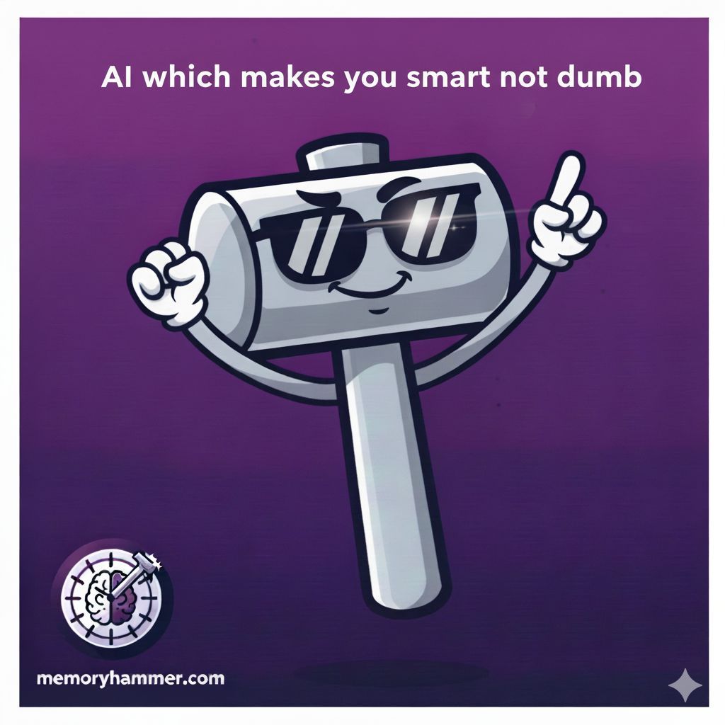 MemoryHammer's tweet image. Is your AI making you smart or dumb?

#memory #spacedrepetition #flashcard