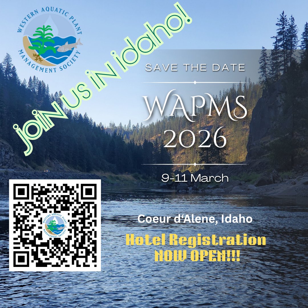 westapms's tweet image. 🏨 It&apos;s time to BOOK THE CONFERENCE HOTEL ROOMS for #WAPMS2026! 

Scan the QR code for the link to the meeting - with all the details and info you&apos;ll need!

#WAPMS #aquaticweeds #aquaticplants #aquaticplantmanagement #weedscience #invasiveplants