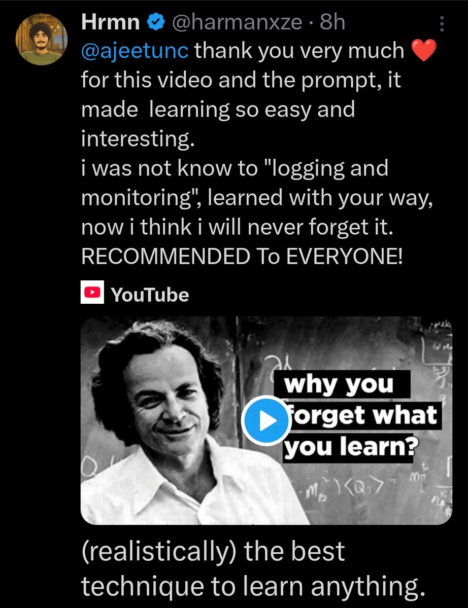 ajeetunc's tweet image. whatever you learn from the curiosity of your inner child, you never forget it.
learning something from the first principles blended with cause-and-effect is the best way to learn.