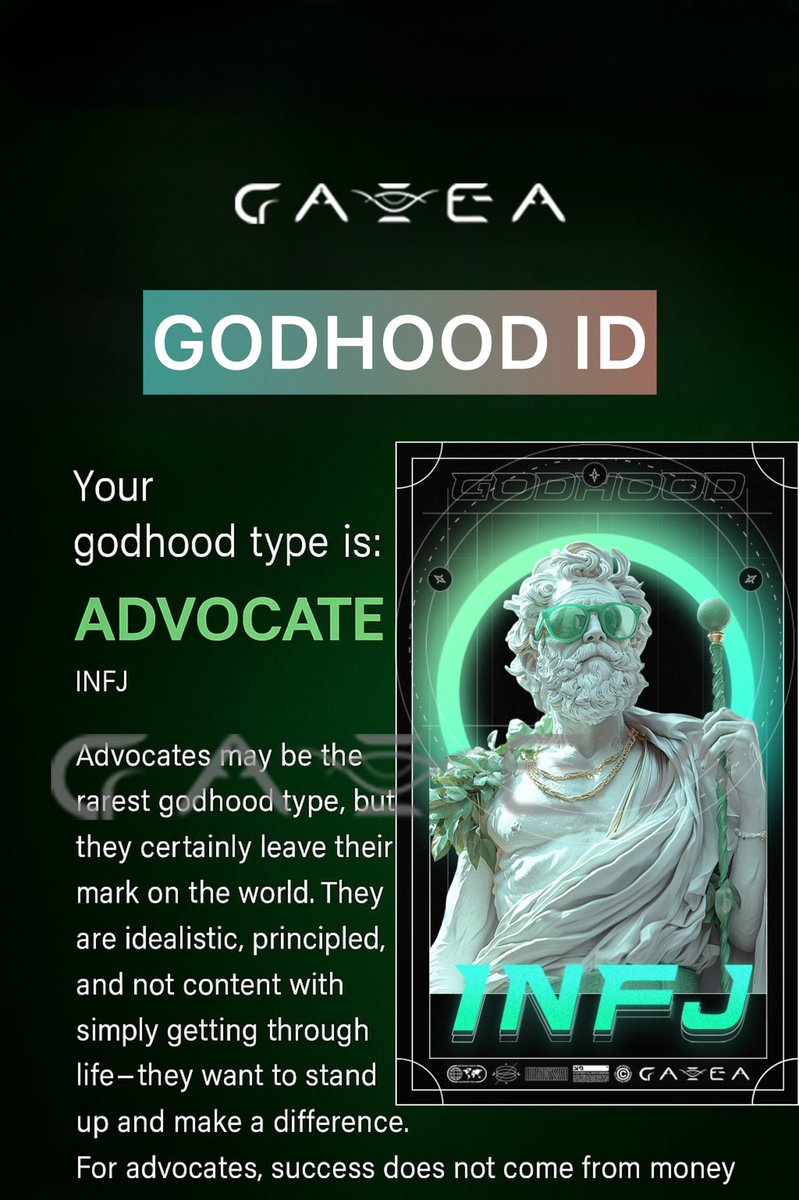 PawanKumar67103's tweet image. GAEA’s Godhood ID 🚀

Thinking about diving into AI-driven crypto projects? GAEA’s Godhood ID is a straightforward entry point—mint it after a quick 5-10 min personality quiz for ~$10 USDC (plus gas on Base). It’s more than just an NFT; it ties your daily inputs to AI training…