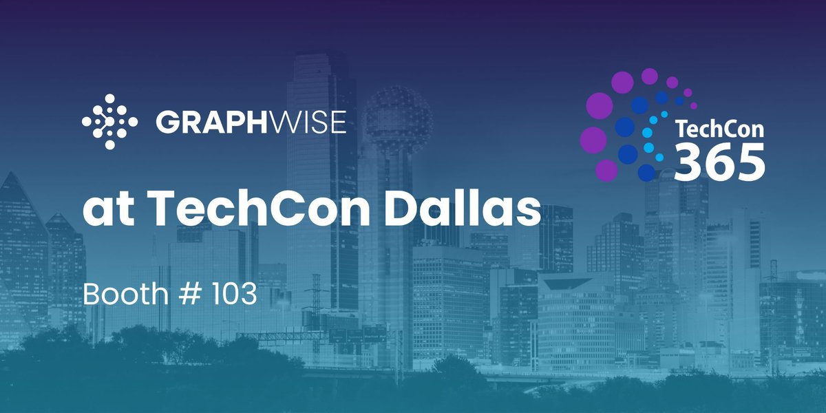 TechCon365's tweet image. We’re excited to have Graphwise showcasing their Microsoft 365 offering at #TechCon365 Dallas! Experience graph-powered search, semantic enrichment, and smarter collaboration — all in action at booth #103. 

techcon.ai/techcon-graphw… 

#M365 #Graphwise