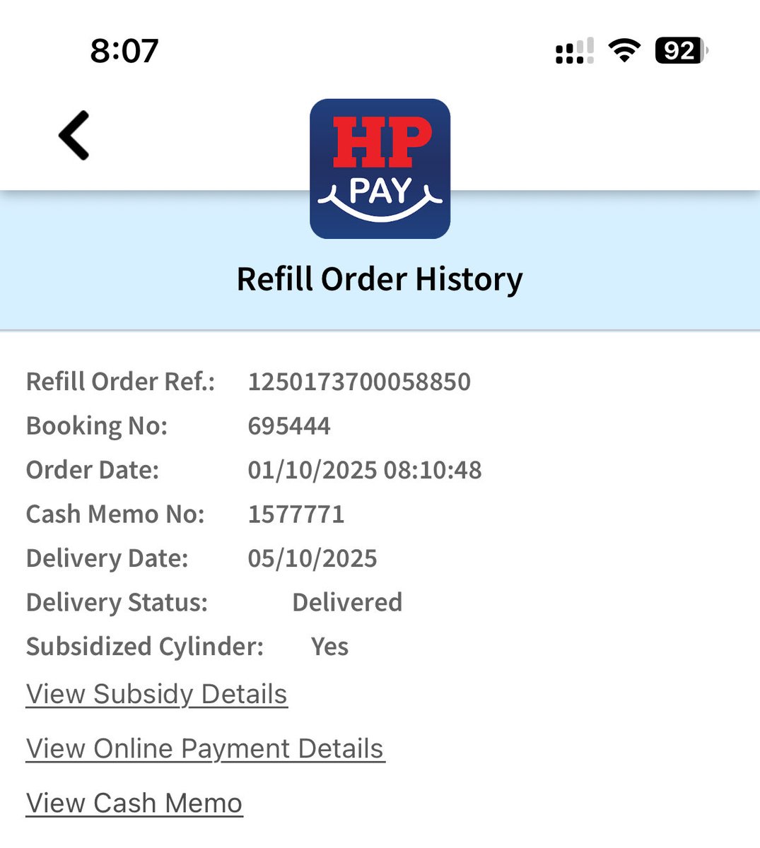 Champ_priyesh's tweet photo. @HPCL Cylinder booked on01/10/25 displays as delivered on 05/10/25 but not delivered till now. No option to raise grievance at any platforms available.
RIP Consumer Service.
@jagograhakjago https://t.co/N1KzdItcEO