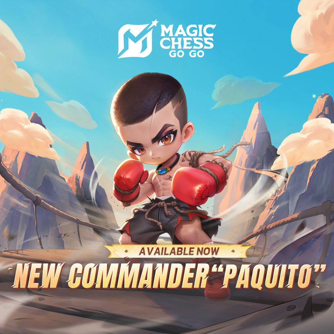 MagicChessGoGo's tweet image. "It's simple—just hit harder, so those dirty creatures hiding in the shadows will never dare mess with people's hearts again." The name of the Heavenly Fist has already spread across Moniyan's remote lands!
Paquito, MCGG's new Commander, is now available!