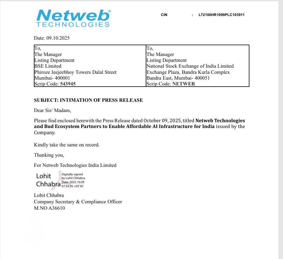 Sectorsignals's tweet image. Netweb - Affordable AI Infra in India
Netweb Technologies partnered with Bud Ecosystem to create affordable, “AI-in-a-Box” solutions designed for India.
Plug-and-play edge AI systems with custom LLMs, SLMs, and multilingual models like HEX1.
Comes with AI foundry layer,…