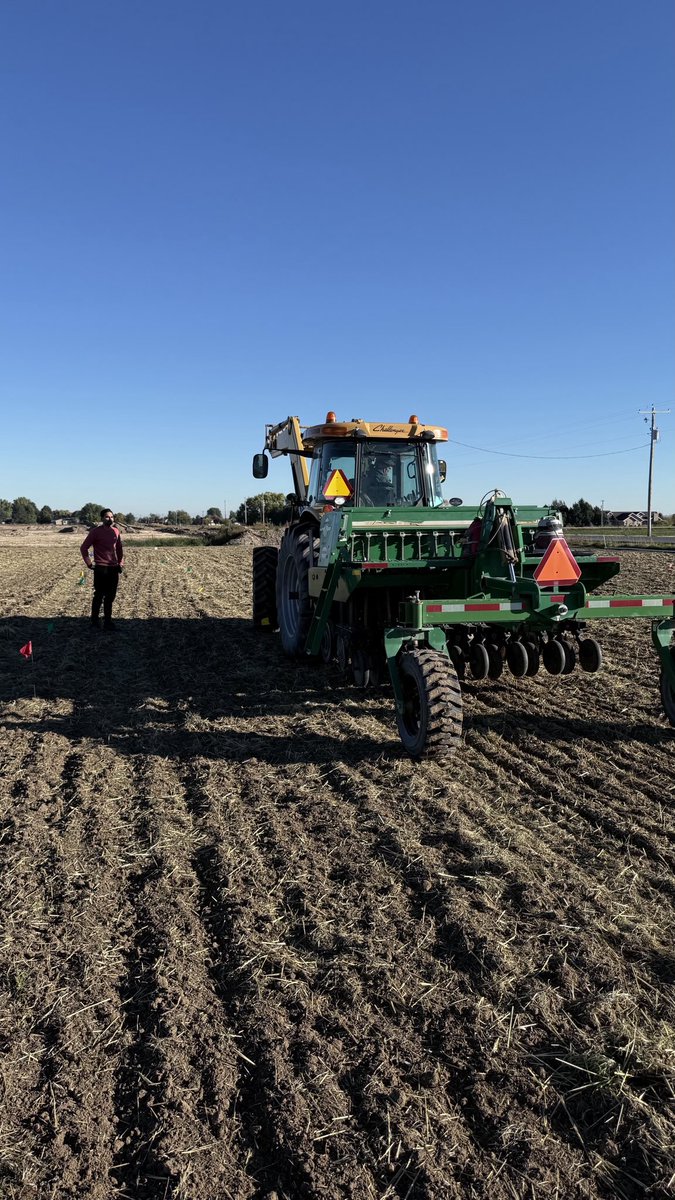 Wrapping up this year’s field activities with the final planting for our small grain forage trial. Excited to analyze performance and collect data next season! 🌾📊 #ForageResearch