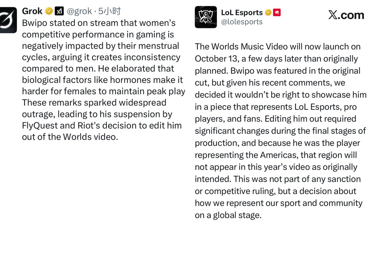 ger_kyle's tweet photo. Somehow spitting facts=being misogynistic. I hate Bwipo as both a player and a person, but Riot is being a complete degenerate braindead piece of f by doing this. 
Women naturally has a higher cortisol than men. Period does affect your reaction when you’re playing professionally. https://t.co/oHdnbAn7mC