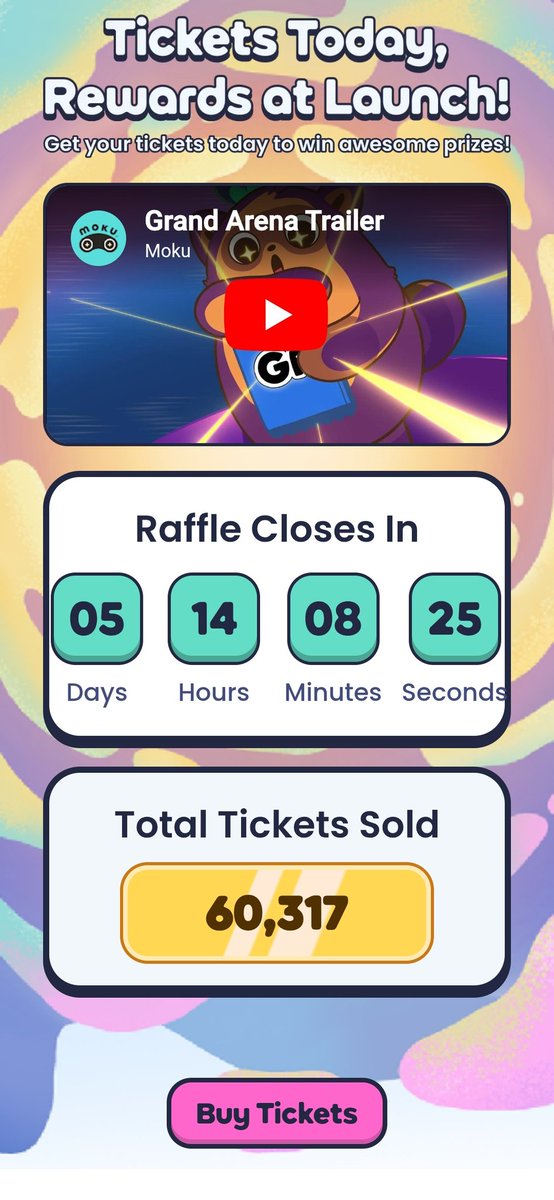 60K ticket sold.... guys. And still early...
Go.. go get yours NOW.
grandarena.gg
You won't regrets... Well is a no loss raffle.
Maybe the one ticket you brought is the luck one.
I "kiasu" Abit so.. I brought 2.