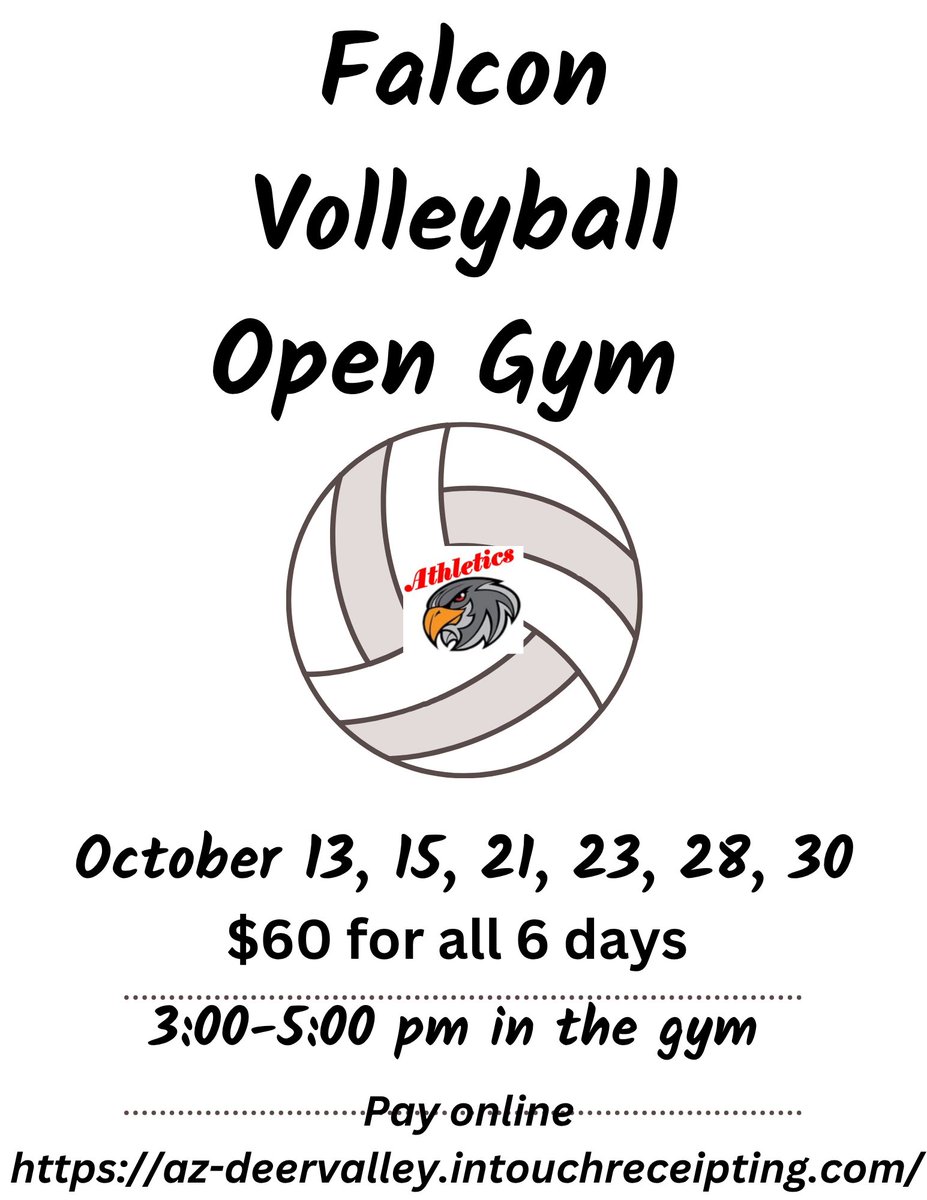 thedigitalnest's tweet image. FALCONS!! Check out our Volleyball Open Gym that starts next week and our Wrestling Camp!! Register My Athlete needs to be cleared prior to attending any of of our Winter Sports Camps!! See you there!!