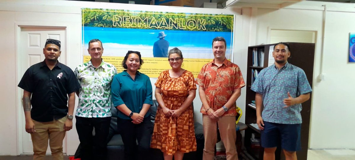 EUPasifika's tweet photo. Erik Lindedo, Team Leader - Climate Change &amp; Natural Resources, met with the Marshall Islands Conservation Society &amp; TNC to see first-hand how EU-funded MiCoast KIWA project is helping RMI communities protect their coasts, restore ecosystems, &amp; build resilience to climate change. https://t.co/saz9kM59AM