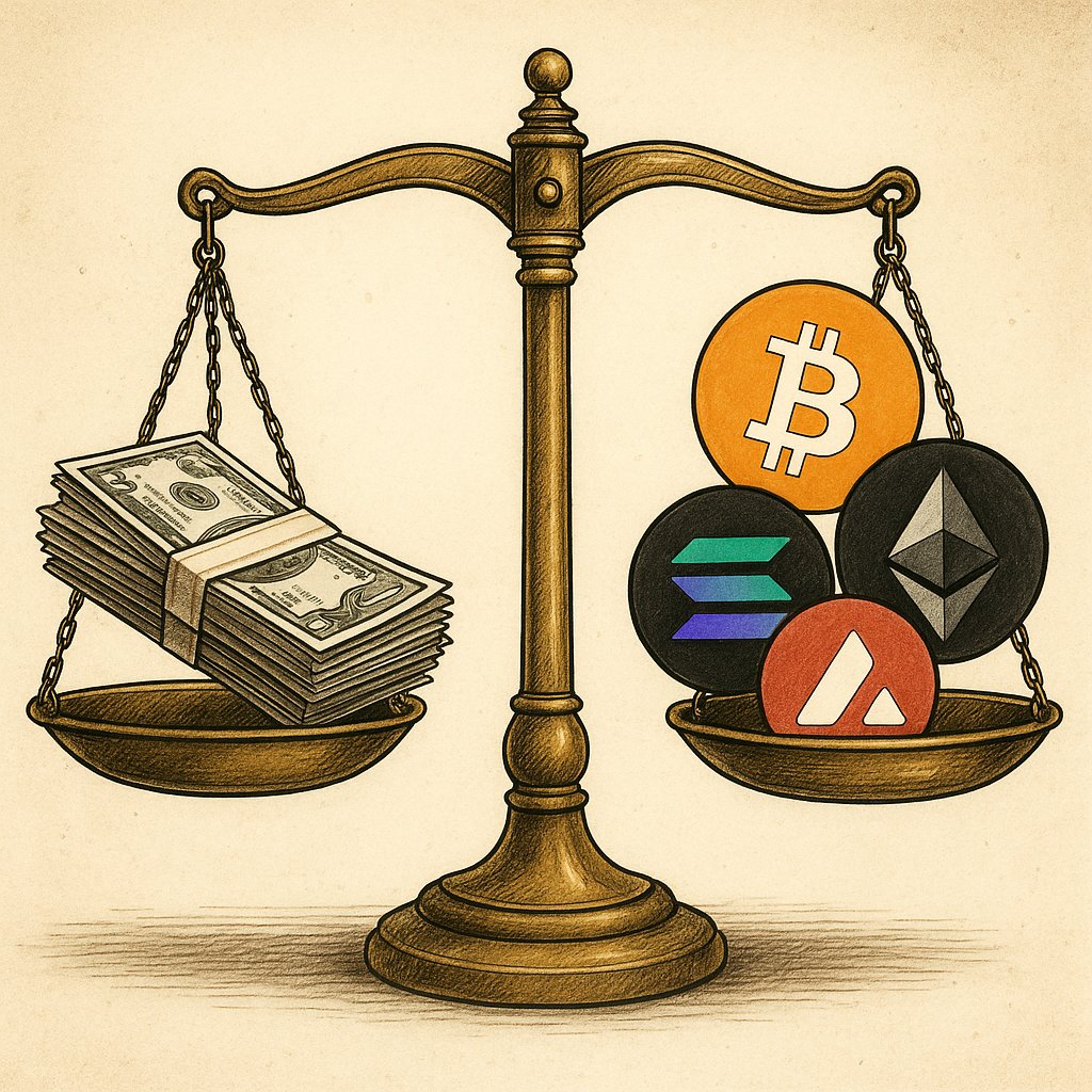 Jeff Hasselman (@jeffhasselman) on Twitter photo Digital Asset Treasuries will force every CFO to choose a side. ⚖️
Not between crypto and fiat.
But between control and conviction.
Between money that can be printed 💵
and money that can’t. ₿
👇 Continue Digital Asset Treasuries will force every CFO to choose a side. ⚖️
Not between crypto and fiat.
But between control and conviction.
Between money that can be printed 💵
and money that can’t. ₿
👇 Continue