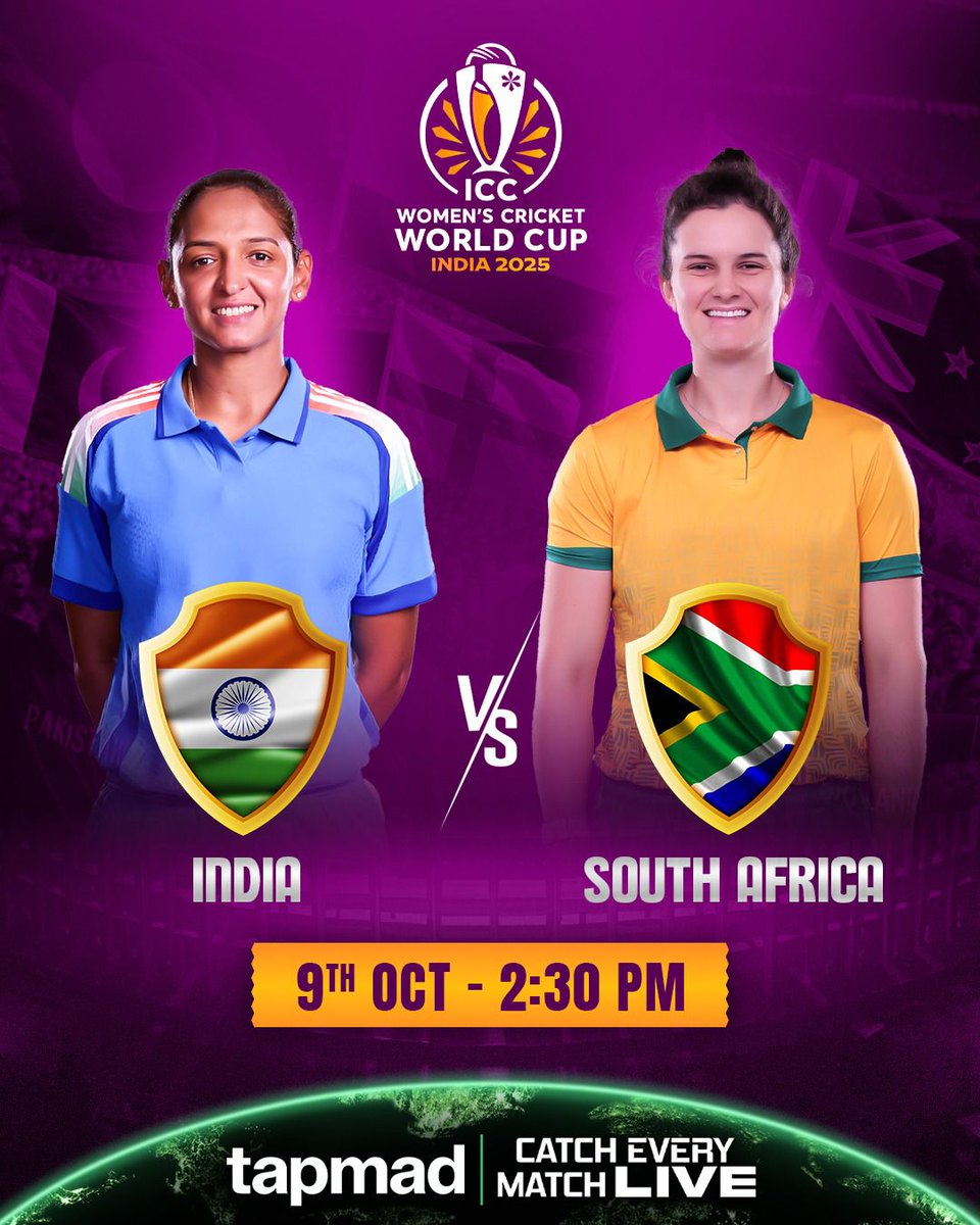 tapmadtv's tweet image. India’s been with a legacy of crushing wins. But don’t sleep on South Africa, known for pulling off miracles! 🏏💥 Will India’s home advantage reign supreme, or will the Proteas shatter the script?Watch the match live in HD and without ads only on tapmad!

#AUSvPAK | #tapmad