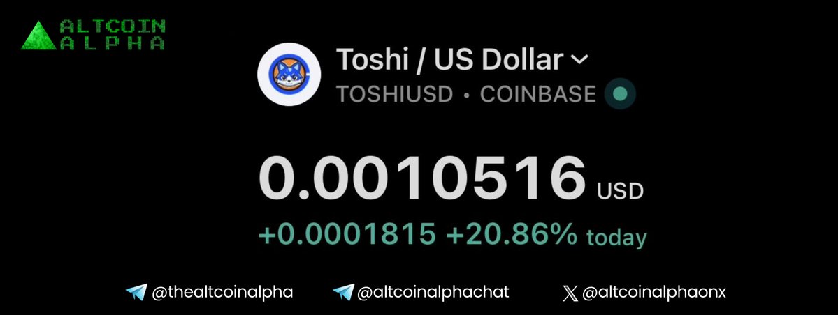 20% UP IN A DAY ! $TOSHI 😼