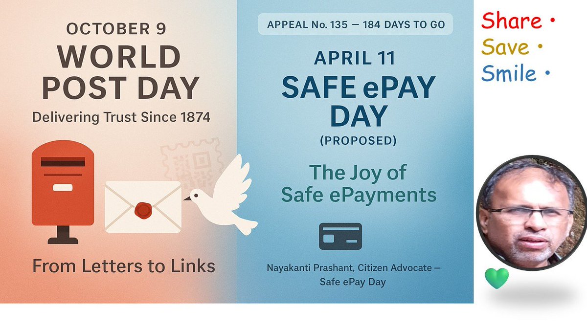 nshantin's tweet image. April11 #WorldPostDay2025 #SafeePayDay #UPI10thBirthday @IndiaPostOffice @IPNews_24 @bengalurupost1
movethebarrier.blogspot.com/2025/10/world-…